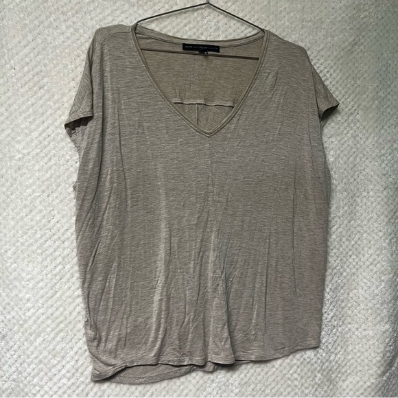 White House Black Market Tops - White House Black Market Top Short Sleeves Taupe Cream Casual Medium